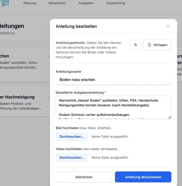Anleitung erstellen und bearbeiten in Hyginify