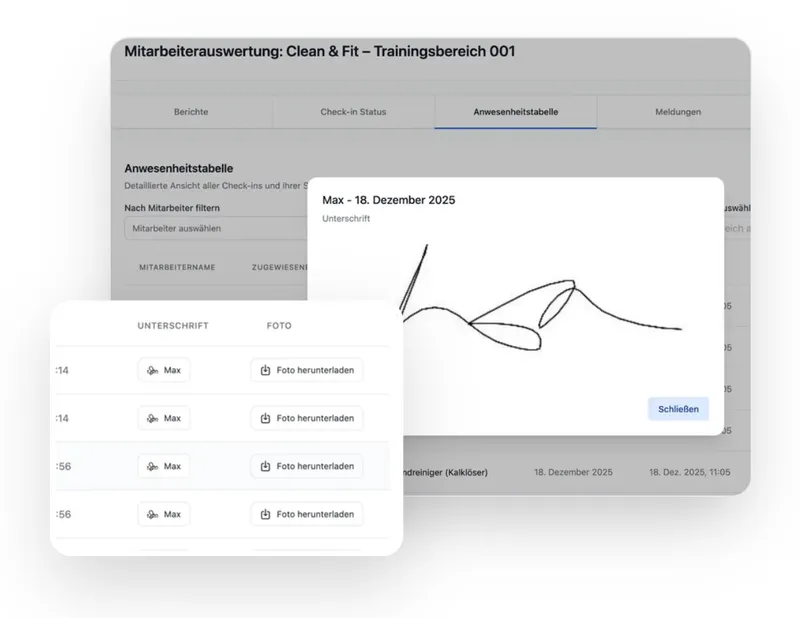 Digitale Unterschrift und Fotonachweis