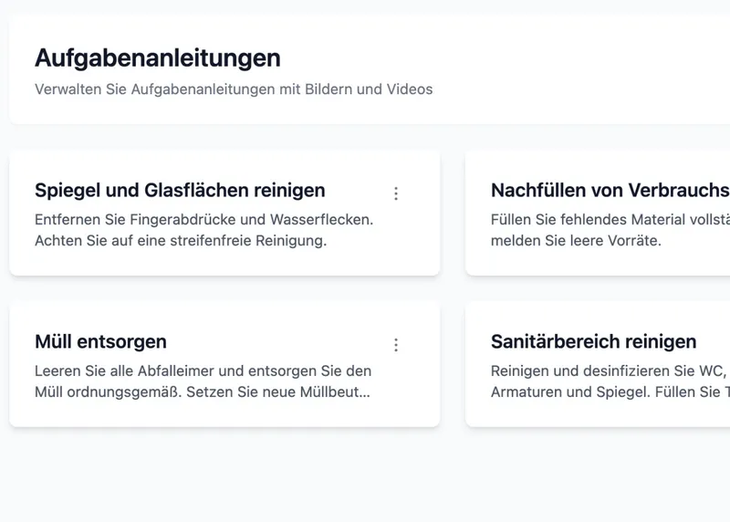 Einheitlich reinigen unabhängig von Erfahrung