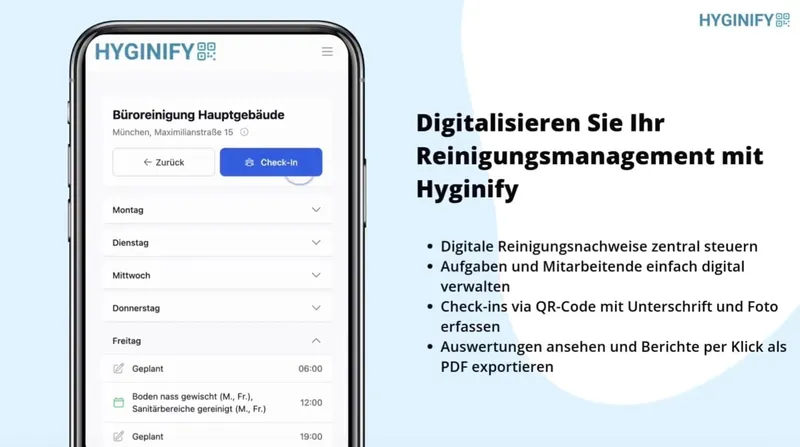 Hyginify Dashboard Übersicht