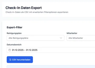 Reinigungsleistung sichtbar und auswertbar machen Detailansicht