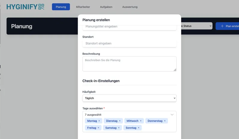 3. Reinigungsplan erstellen & zuweisen