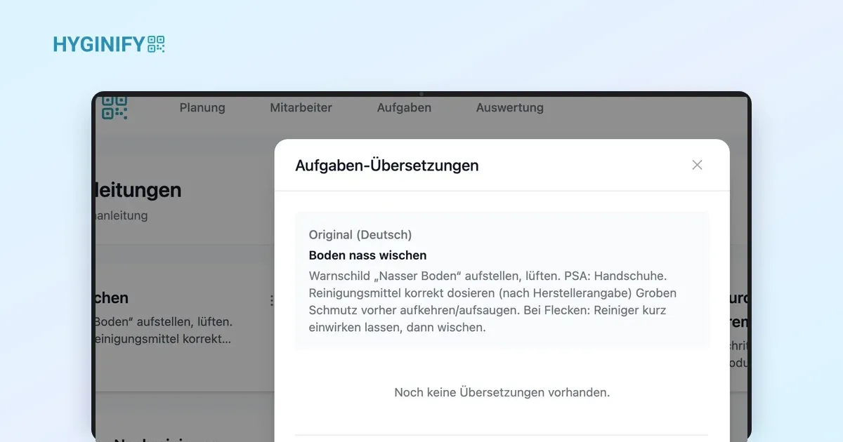 Mehrsprachig reinigen: Wie Hyginify Sprachbarrieren abbaut