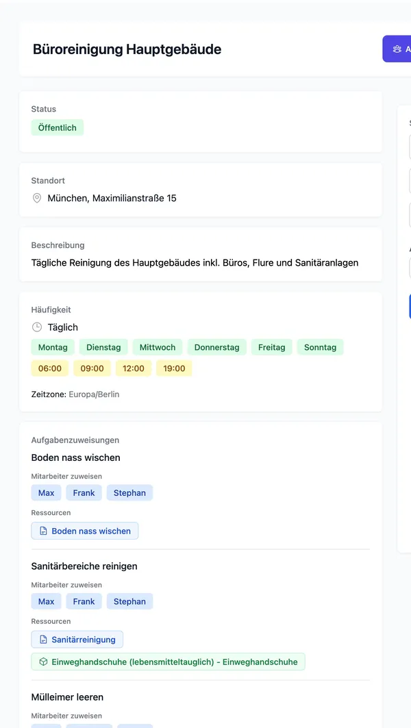 Plan einer Plangruppe zuordnen in der Detailansicht