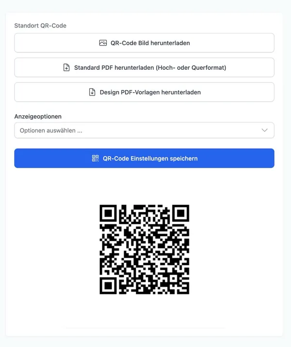 QR-Code Download-Optionen in Hyginify